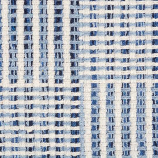 DII® Blue Squares Recycled Yarn Rug, 2ft. x 3ft.